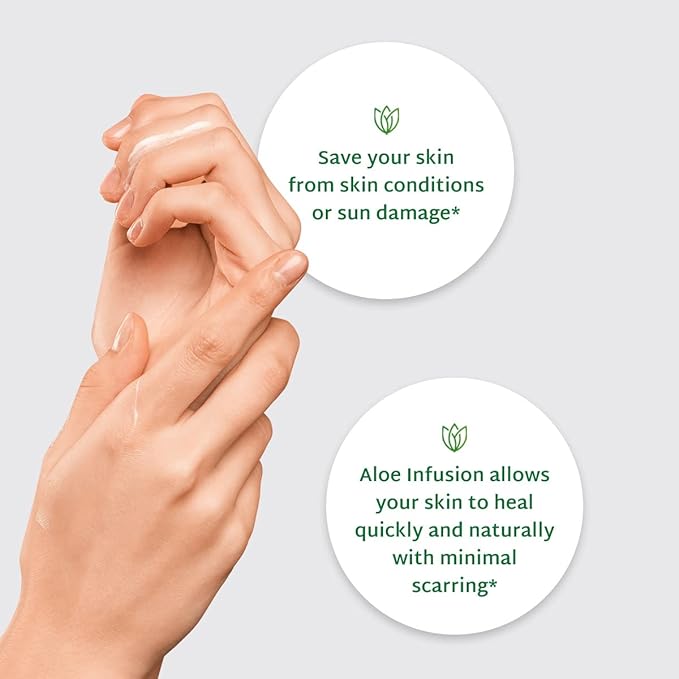 Organic Aloe Vera Gel - Deeply Hydrating, Skin Nourishing After Sun Skin Care for Face, Body and Hair - Sunburn, Redness and Itchy Skin Relief - USA-Tested - 16 Oz