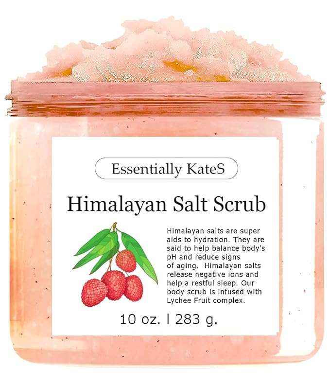 Himalayan Salt Scrub 10 oz - UNCOVER ULTIMATE SKIN HYDRATION and bestow glowing, healthier skin - The best stocking stuffer.