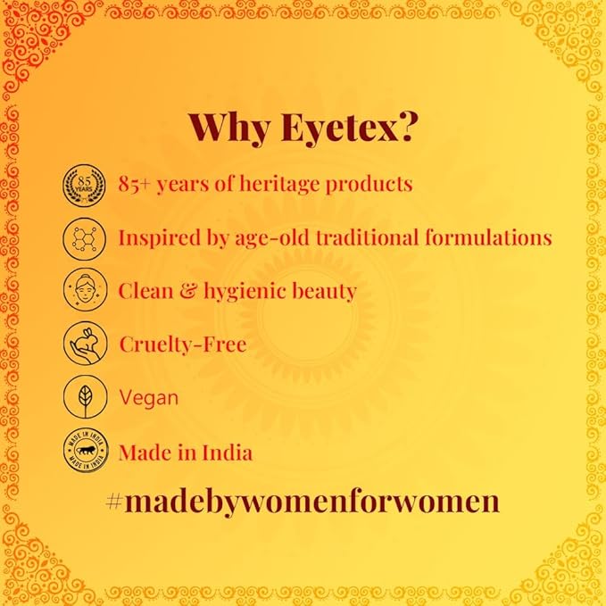 Eyetex Kumkum Paste Waterproof Long lasting, Smudge Proof | Pure and Natural Deep Colour, Long lasting | Enriched with Natural and Organic Ingredients (Pack of 4Jars Red)