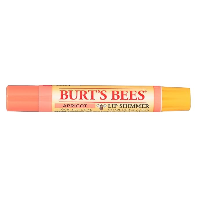 Burt's Bees Lip Shimmer, Apricot 0.09 oz (Pack of 4)