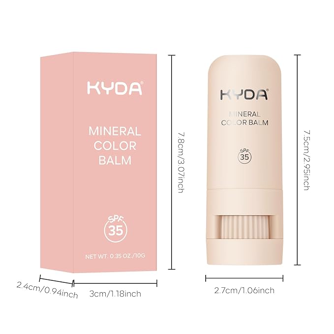 Mineral Color Balm, SPF 35 Multi Color Stick for Lips, Cheeks& Eyes, Blendable Creamy Lightweight Formula, Buildable Shimmer Finish, Multiuse Makeup Stick, Blush