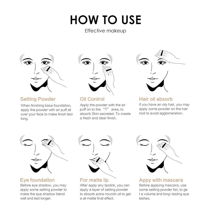 MAEPEOR Matte Setting Loose Powder 8 Colors Smooth and Lightweight Face Powder for Brightening and Setting Makeup with Face Puff (01 Desert)