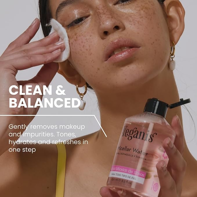 Micellar Rose Water Cleanser & Toner, No-Rinse Makeup Remover with Gentle Micelles & Rose Extract, Alcohol-Free, 8.5 Fl Oz