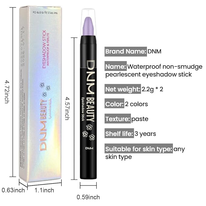 evpct 2Pcs Cream Eyeshadow Sticks Set for Eyes Waterproof, Blue Shimmer & Green Shimmer Matte Eye shadow Stick Pencil Pen Bulk sombras en crema para ojos 32+34