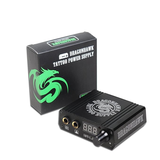 Dragonhawk Pro Complete Tattoo Pen Kit - Lightweight Tattoo Pen Machine 20Pcs Cartridges Needles Power Supplies for Tattoo Beginners 1013-7-2