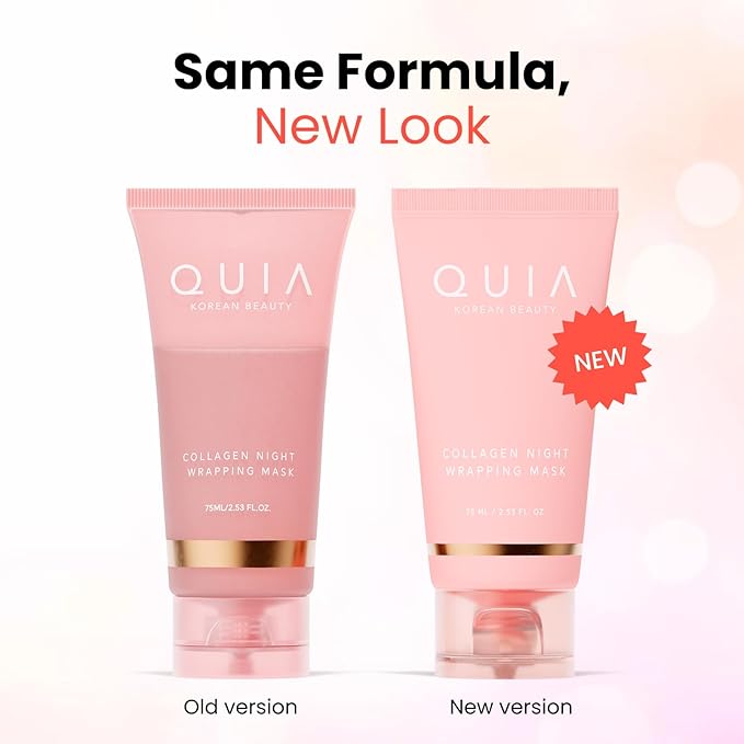 QUIA Collagen Wrapping Mask 75ml - Clinical +92% Firmer Appearance - Overnight Glass Skin Peel Off - Korean Skincare - All Skin Types - Better Than Sheet Masks