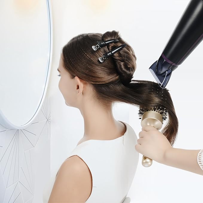 Round Brush for Blow Drying, Nano Thermal Ceramic & Ionic Tech Hair Brush with Boar Bristles, Professional Barrel Brush for Styling,Curling and Straightening by Sndyi (3.3 Inch, 2.1 Inch)