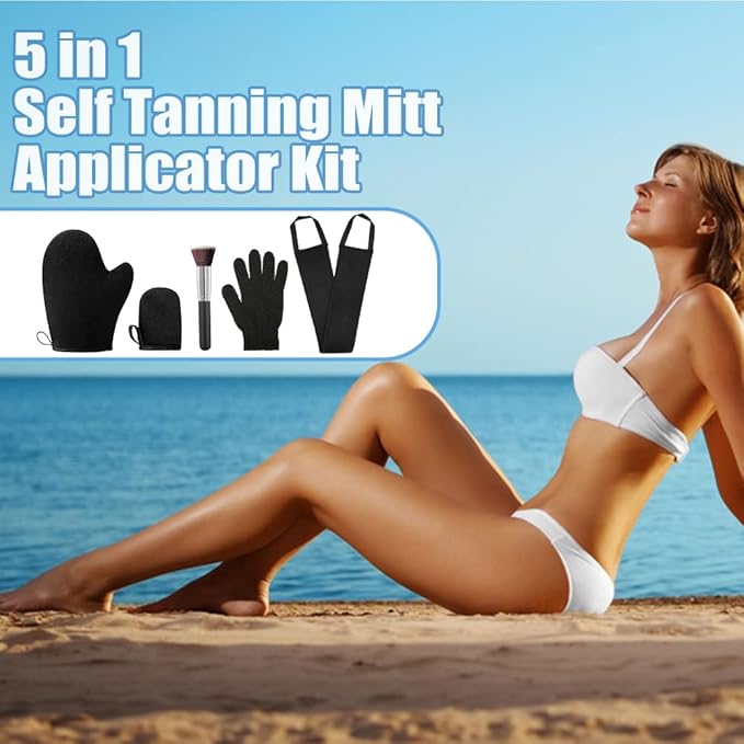 Self Tanning Mitt Applicator - Self Tanner Applicator, Tanning Mitts Self Tanner Mitt Applicator, Self Tanner Mit, 5 in 1 Self Tanning Glove for Self Tan Mit, Self Tan Mitt Applicator