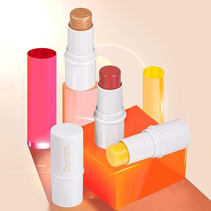 Blush Stick, Matte Cream Blush Stick for Cheeks, Lasting(05 Rose)