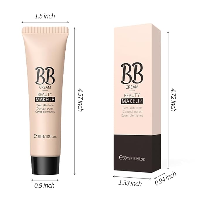 KWOLYKIM 2PCS Hydrating Makeup BB Cream, Tinted Moisturizer Face Makeup BB Cream Foundation Waterproof Concealer Brighten Color Correcting Cream Nude Makeup Long Lasting for All Skin(Deep)
