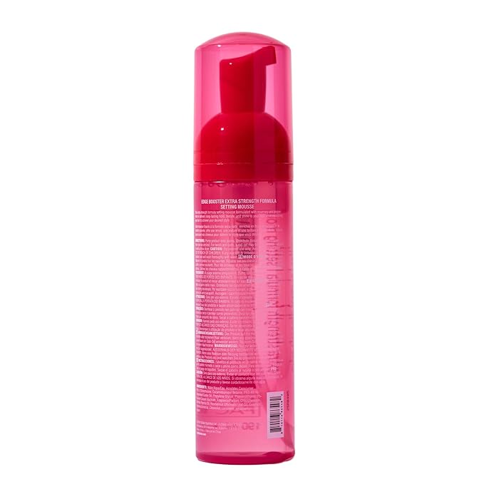 Style Factor EDGE BOOSTER Extra Strength Setting Mousse โ Frizz Control, Extra Volume, and Conditioning โ 6.4oz Pink Beryl Mousse for Curly Hair