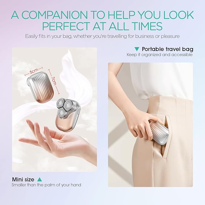 VOYOR Electric Razors for Women 3D Floating Blade Shaver for Women, Electric Shaver for Legs Bikini and Body Facial Hair Remover Women's Shavers Waterproof Women's Grooming ES310 (Gold)