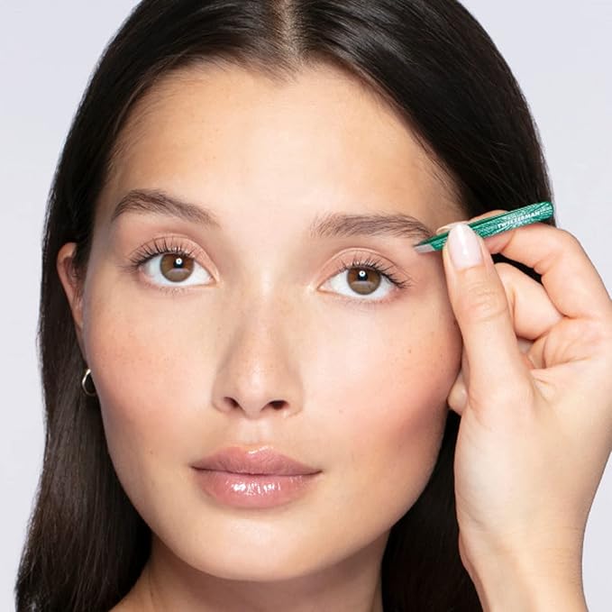 Tweezerman Emerald Shimmer Micro Mini Slant & Point Tweezer Set - Eyebrow Tweezers for Women and Men