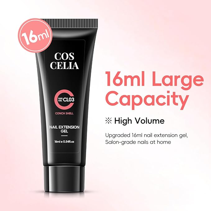 COSCELIA Poly Nail Gel Kit Starter Kit with U V Lamp 3PC Coscelia Poly Extension Gel for Beginners Clear Pink White Nail Art Quick Building Gel Manicure Kits Gift for Women DIY at Home