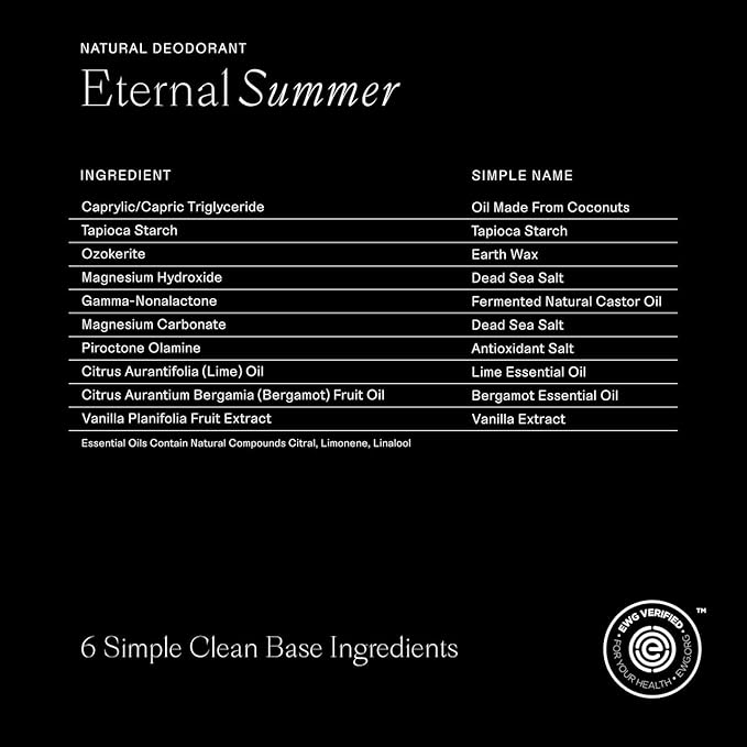 Each & Every Aluminum Free Deodorant for Men & Women, Coconut & Lime - All Natural Deodorant for Sensitive Skin, EWG Verified - Clean, Baking Soda-Free, Plant-Based Fragrance - 2.5oz, 2 Pack