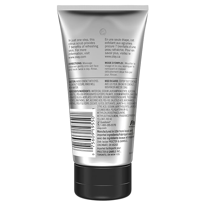 Olay Total Effects Citrus Facial Cleanser and Scrub, 5.0 Ounces (Pack of 3)