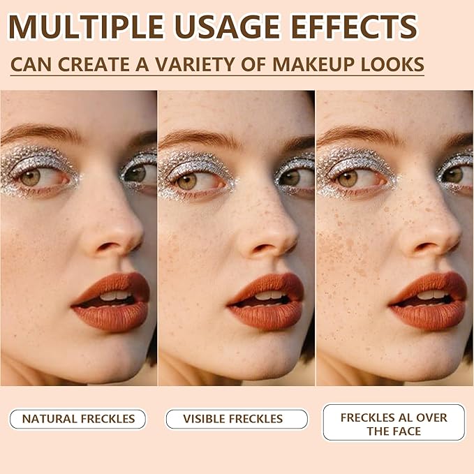 Freckle Stamp - Freckle Pen Waterproof, Long Lasting Fake Freckles, Quick Dry 5-Point Faux Freckles Stamp Cushion Stain Marker in One Press Natural and Lifelike Sunkissed Pencil Tool Makeup (#1-Light)