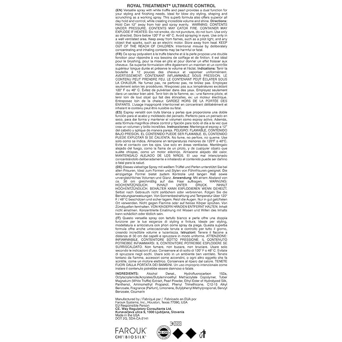 CHI Royal Treatment Ultimate Control - Sulfate, Paraben and Gluten Free -, 10 fl. oz.