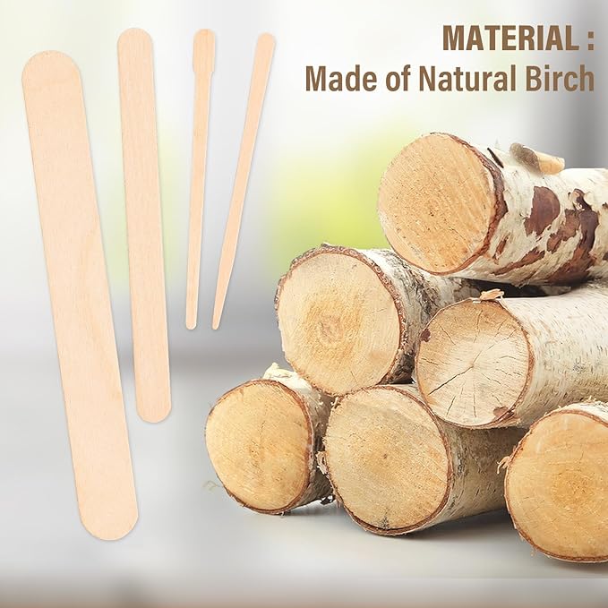 4 Style 500 Pcs Waxing Sticks Assorted Wax Applicator Sticks For Body Legs Face With Small Medium Large Sizes Wood Popsicle Sticks For Waxing Or Wood Craft Sticks