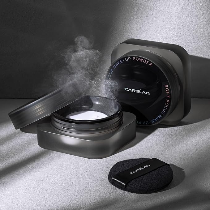 CARSLAN 1.0 Soft Focus Loose Setting Powder, Waterproof, Matte, Oil Control, Shine Free, Talc-Free Face Powder Makeup, 24H Longwear Finishing Powder, 01 Pink