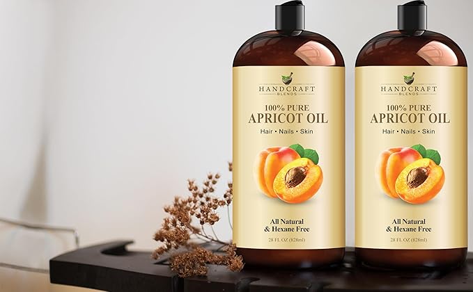 Handcraft Blends Apricot Kernel Oil - Cold-Pressed 28 Fl Oz - 100% Pure and Natural - Premium Grade Carrier Oil for Skin and Hair - Hair and Body - Massage - Hexane-Free
