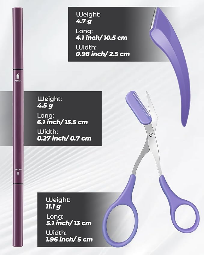 6Pcs Microblading Eyebrow Pencils Black Waterproof Eye Brow Pencil w/Eye Brow Razor & Scissors Kit 0.5mm Ultra-Fine Tip Creates Hair-Like Strokes for Women Effortless Natural Brows