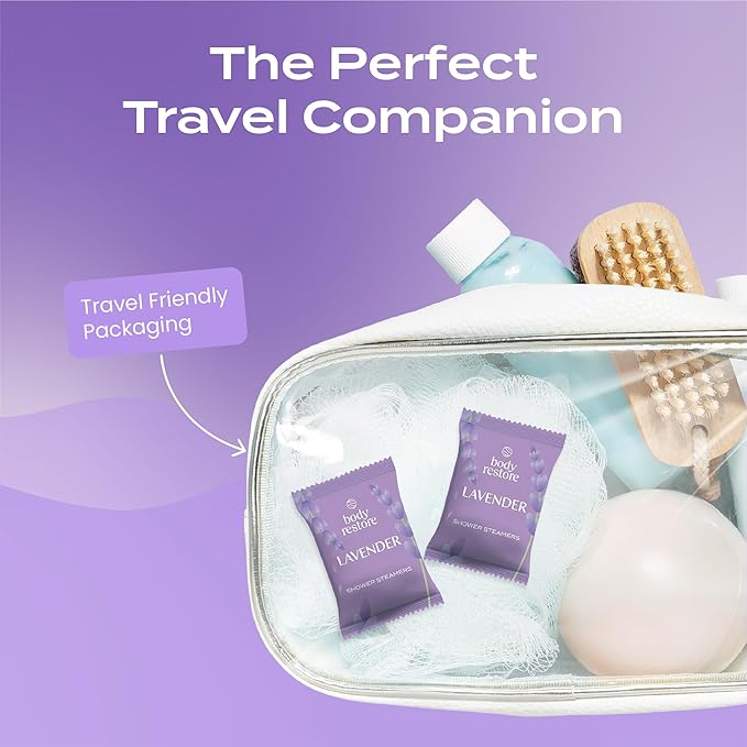 Body Restore Shower Steamers Aromatherapy 15 Pack - Boo Basket Stuffers for Women, Christmas Stocking Stuffers, Birthday Gifts for Women, White Elephant, Relaxation, Self Care - Lavender