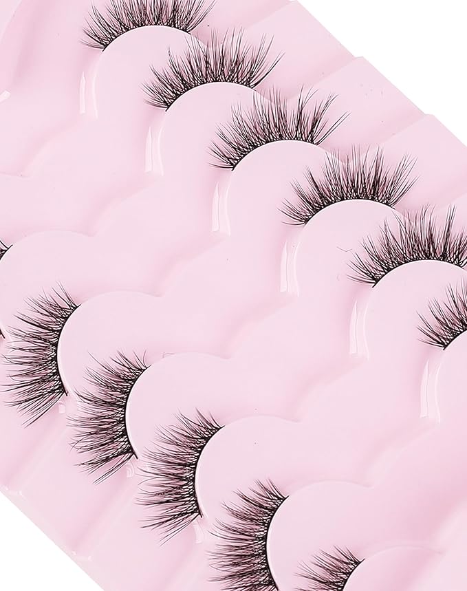 Onlyall Half Eyelashes Corner Lashes Natural Lashes Half Lashes Wispy End Lashes Corner Eyelashes 3/4 Lashes 7 Pairs C19
