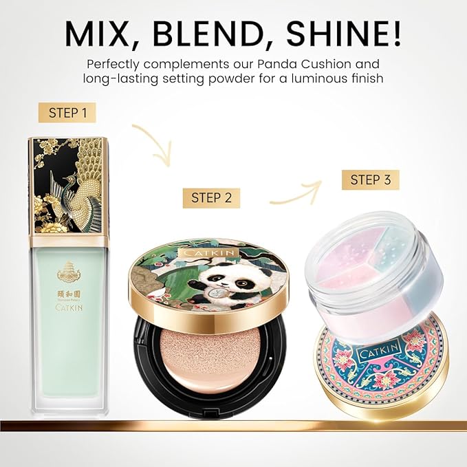 CATKIN Tinted Face Makeup Primer Base for Even Skin Tone, Color Neutralizing, Redness Reduction, Pore Blurring, Infused with Hyaluronic Acid, Soothing and Calming for Sensitive Skin