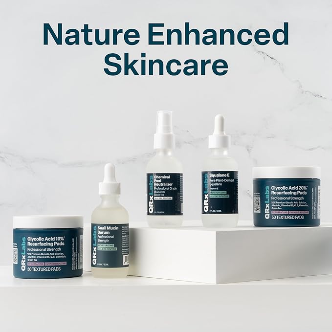 QRxLabs Snail Mucin Serum – Hydrates, Plumps & Brightens – With Collagen for Firm, Radiant Skin – Gently Exfoliates for a Smooth Glow – 2 oz