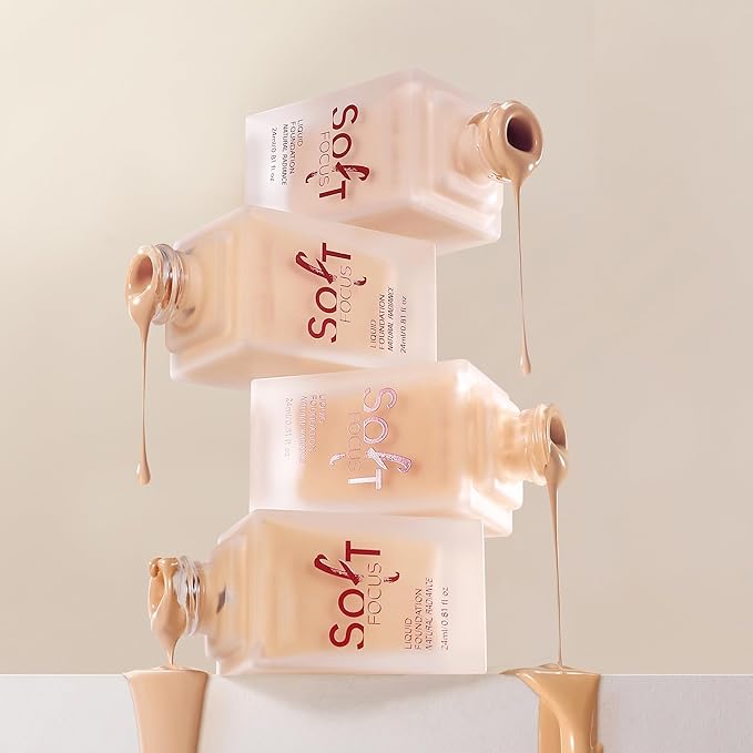 Soft Focus Liquid Concealer Foundation, Moisturizing High Coverage Liquid Foundation, Waterproof Long Lasting 24 HR Oil Control Foundation, Matte Lightweight Liquid Concealer for Women, 01