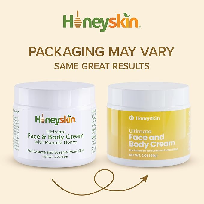 Hydrating Face Moisturizer & Body Cream with Manuka Honey Cream - Organic Face Moisturizer with Honey for Extremely Dry Skin - for Dry & Itchy Skin, Rosacea & Eczema Prone Skin 2oz