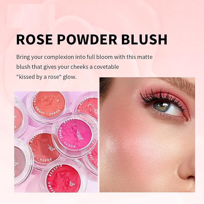 MAEPEOR Matte Face Blush 8 Colors Lightweight Natural Look Face Blush Long-Lasting and Highly Pigmented Powder Blush for Cheeks (Color 04)