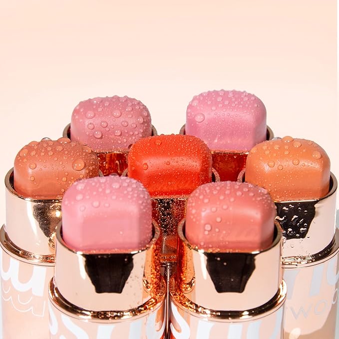 Blush Stick for Cheeks Makeup,Waterproof Cream Blush Face Stick Multi-Use Lip and Cheek Tint,Matte Finish Lightweight Easy to Blend Natural Cream Blusher for All Skin Tones-Glistening Peach