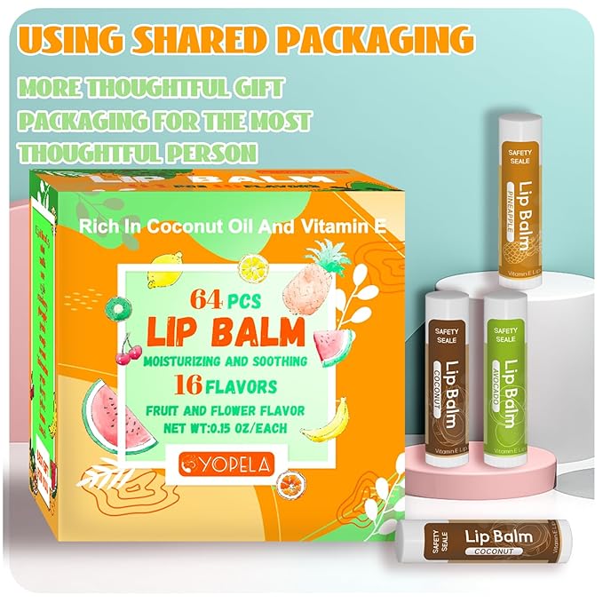 64 Pack Natural Lip Balm Bulk