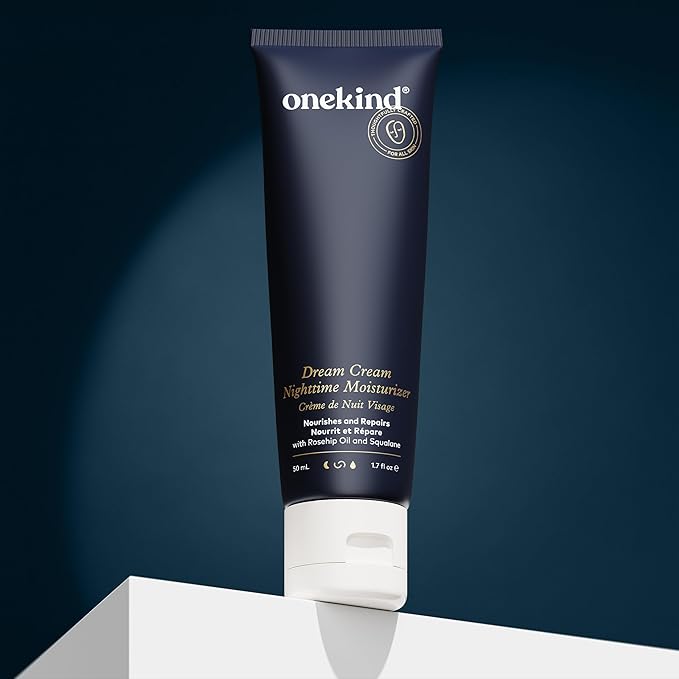 Onekind Dream Cream Night Moisturizer – Hydrating Anti-Aging Face Cream with Squalane, Rosehip & Shea Butter – Fragrance-Free, Vegan, for Dry & Sensitive Skin – 1.7 oz