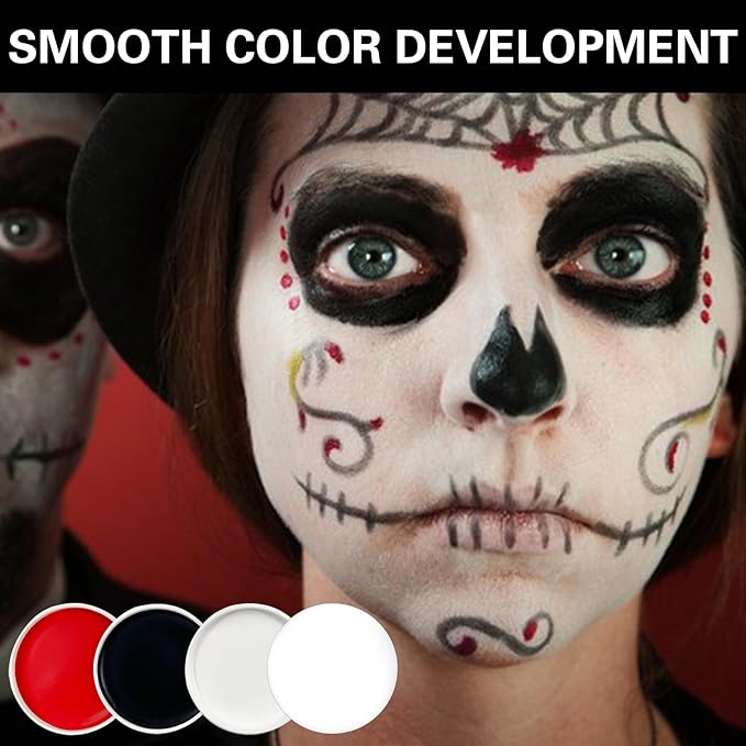 Black Face Body Paint Halloween Cosplay Clown Zombie Costume Sfx Makeup Professional Oil Based Cream Face Paint Palette for Adults and Kids