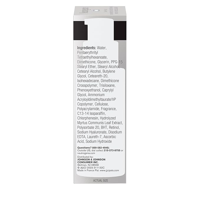 Neutrogena Retinol Face Moisturizer Cream, Rapid Wrinkle Repair, Anti-Wrinkle Night Moisturizer Cream, Anti-Wrinkle Face & Neck Cream Moisturizer with Hyaluronic Acid & Retinol, Paraben-Free, 1 fl. oz