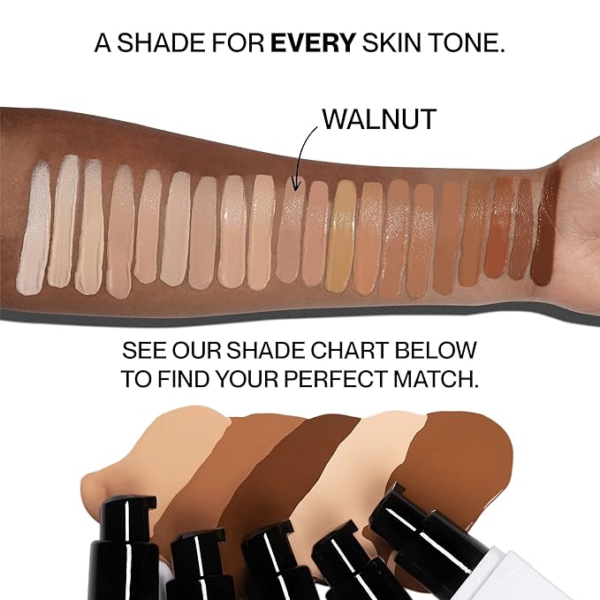 HIDE PREMIUM Liquid Foundation, Multi-Use Waterproof Foundation, Medium/Full Coverage Foundation, Shades for All Skin Types (See Shade Finder), Walnut, 1 fl oz