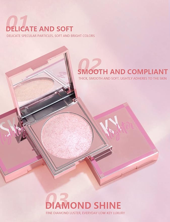 MAEPEOR Face Highlighter Palette 8 Colors Smooth Shimmer Champagne Powder)