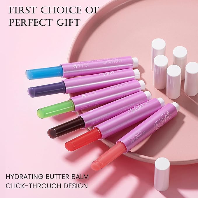 DAGEDA 3PCS Tinted Lip Balm, Moisturizing Magic Color Changing Lipstick, Soothing Hydrating Lip Balm Tinted, Glossy Lip Plump Gloss Butter Balm for Women, Lightweight, Non-Greasy, 04+05+06