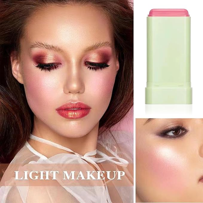 Cream Blush Stick with Brush,Waterproof Multi Cream Blush Skin A