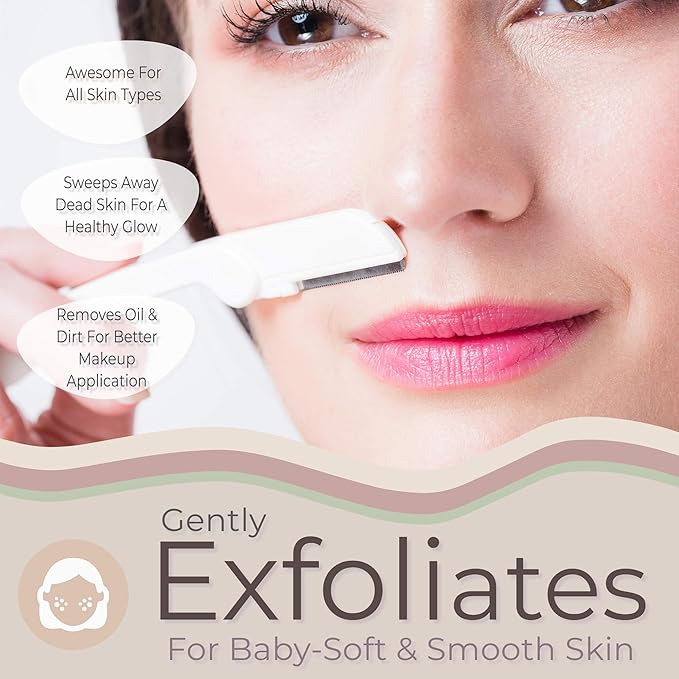 Dermaplaning Tool (9 Count) and Dermaplane Oil Bundle – Easy to Use Face Razor with Smooth Glide Shave Oil for Gentle Exfoliation