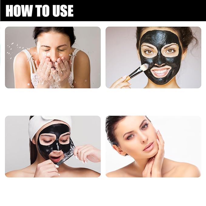 Dead Sea Mud Black Mask,Mineral-Rich Peel-Off Cleansing Mask,black head peel off masks,for Deep Cleansing Dirts, Pores, Skin Oil (2PC)