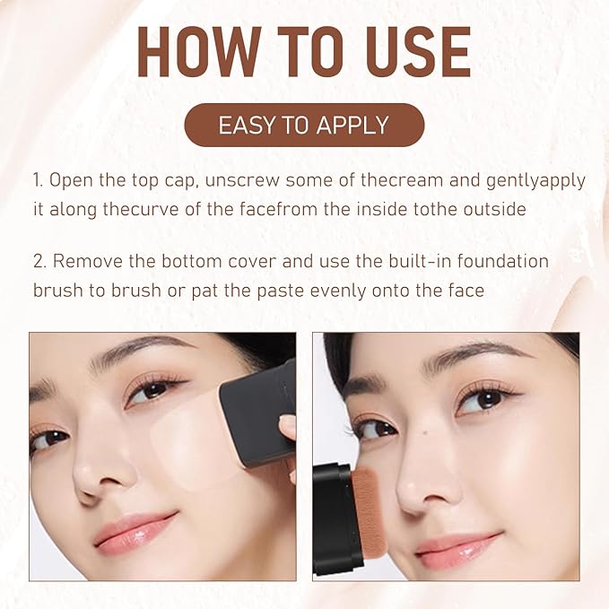 2PCS Long-Lasting Concealer Foundation Stick, Creamy Full Coverage, Hydrating Olive & Camellia Formula for Dark Circles (02natural)