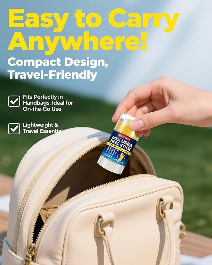 60% Urea Heel Stick l Maximum Strength Urea Stick for Rough, Dry Cracked Feet Hands Elbows, Callus Remover, Skin Softener Balm 1.41oz