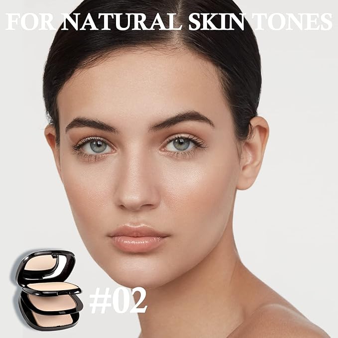 Boobeen Pressed Powder, Light Shade, Long-Lasting Matte Finish, 2 L