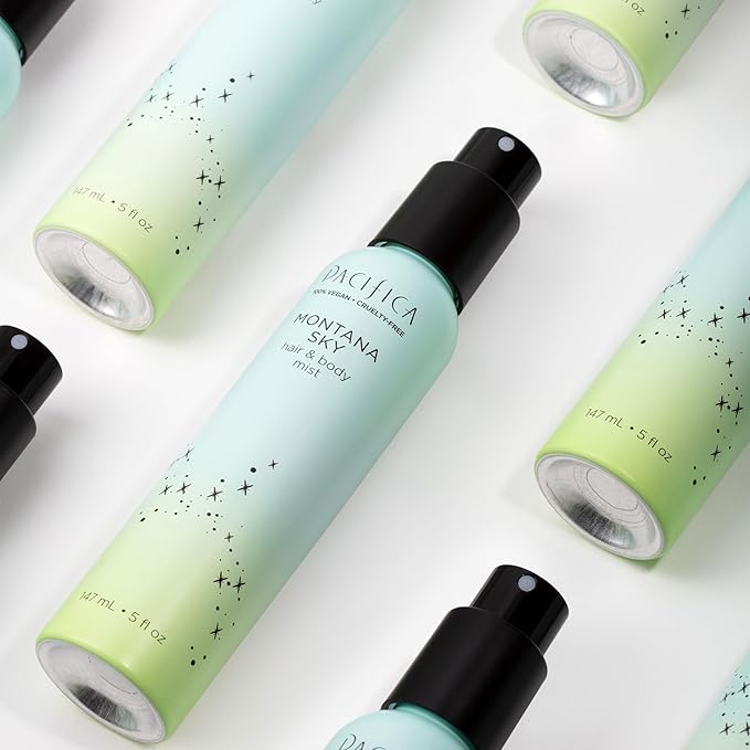 Pacifica Hair Mist Perfume & Full Body Spray for Women - Montana Sky Body Mist Fragrance w/Cedarwood, Elderflower, Black Pepper, Sage & Sandalwood Clean Beauty Alcohol-Free, Vegan & Cruelty-Free 5 oz