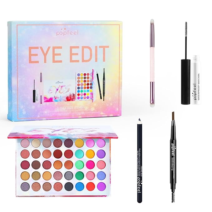 All in One Makeup Kit for Women Full Kit Girls Makeup Gift Sets Xmas Essential Bundle Include Eyeshadow Palette Lipstick Blush Concealer Eyeliner Mascara Foundation Brush Eyebrow Pencil