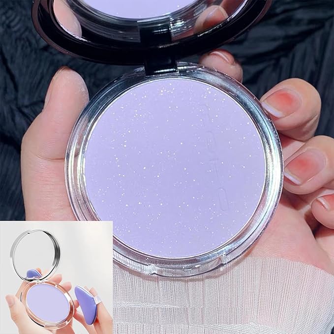 Lavender Matte Powder, Lavender Matte Oil Control Face Soft Makeup(1PCS)